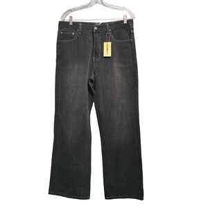 Flypaper Boys Husky Jeans Size 16H‎ Faded Black Contrast Stitch Wide Leg NWT